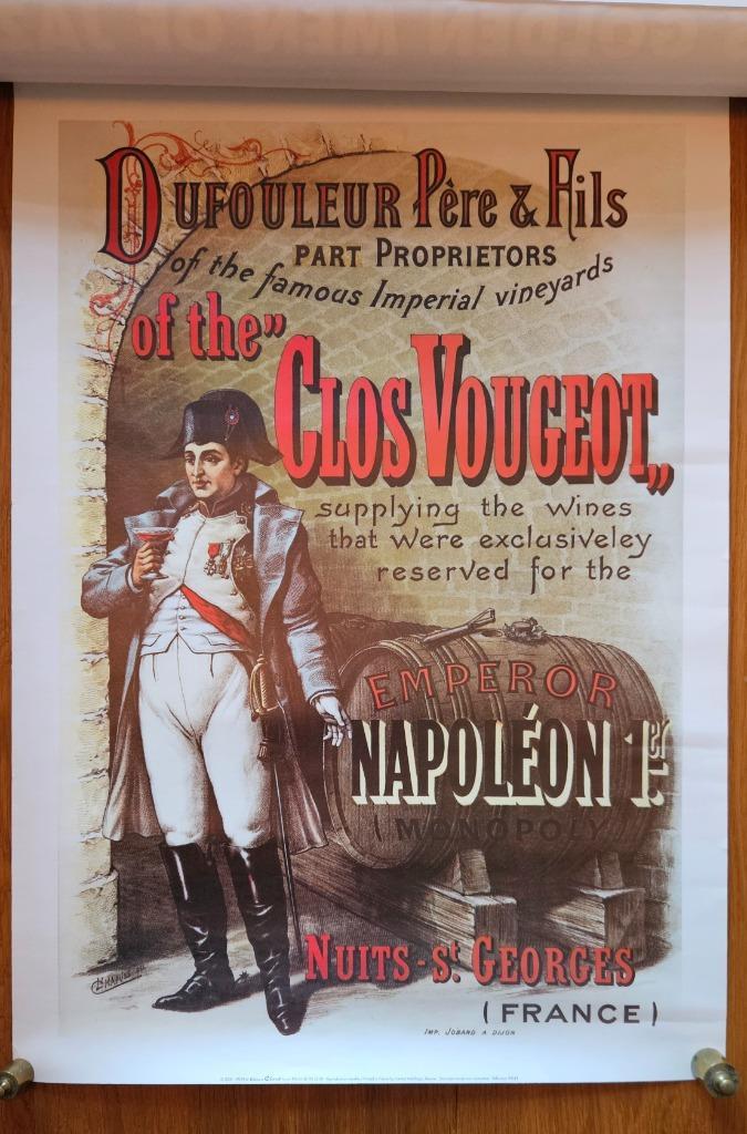 Poster Clos Vougeot wijn keizer Napoleon, Verzamelen, Posters, Zo goed als nieuw, A1 t/m A3, Rechthoekig Staand, Ophalen of Verzenden