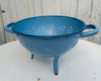 Oude emaille vergiet, blauw emaille, vergiet, keukengerei, Verzenden