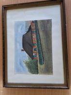 Schilderij, boerderij, Antiek en Kunst, Kunst | Schilderijen | Klassiek, Ophalen of Verzenden