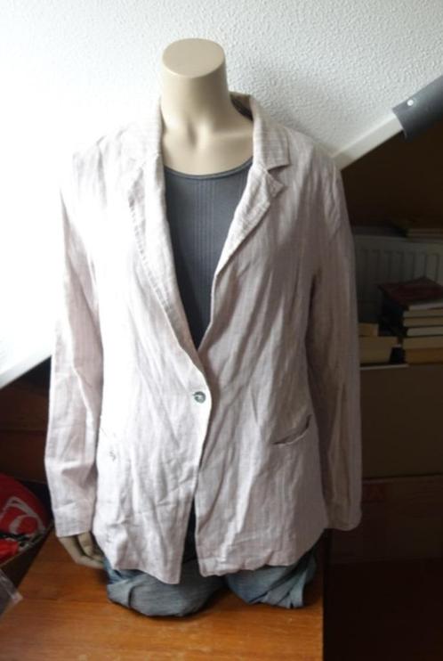 Een gevoerd beige/gestreept jasje van Miss Etam - maat M, Kleding | Dames, Jasjes, Kostuums en Pakken, Gedragen, Jasje, Maat 38/40 (M)
