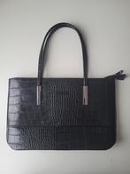 Elegante zwarte handtas van Charm met croco-print, Ophalen of Verzenden, Zo goed als nieuw, Zwart, Handtas