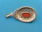 Gouden hanger met bloedkoraal                           G108, Sieraden, Tassen en Uiterlijk, Gebruikt, Overige voorstellingen