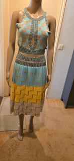 Vintage Jurk Maat M, Kleding | Dames, Jurken, Maat 38/40 (M), Blauw, Ophalen of Verzenden, Onder de knie