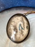 🔷Klein meerschuim lijstje bol glas: Maria Lourdes, Antiek en Kunst, Ophalen of Verzenden
