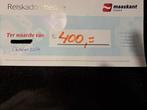 Maaskant reischeque t.w.v. €400, Eén persoon, Kortingsbon, Overige typen