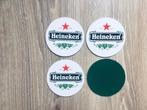 Heineken stevige biervilt met vilt aan de onderkant. 4 stuks, Verzenden, Zo goed als nieuw, Viltje(s), Heineken