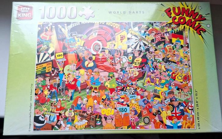 King Puzzel - Funny Comic World Darts - Nieuw!, Hobby en Vrije tijd, Denksport en Puzzels, Ophalen of Verzenden