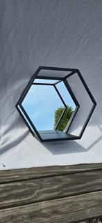 Stalen Wandrek met Spiegel - Hexagonaal Design, Minder dan 50 cm, Ophalen of Verzenden, Zo goed als nieuw, Minder dan 100 cm