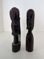 Afrikaans houtsnijwerk – man en vrouw (set van 2), Antiek en Kunst, Ophalen of Verzenden