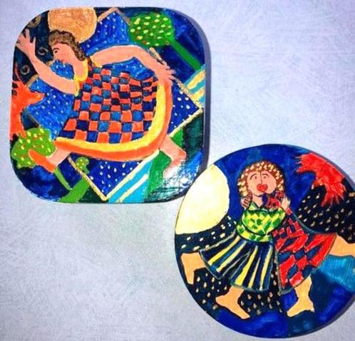 Frederique Repko 2 doosjes Spaan Kunstenaar Vlissingen, Antiek en Kunst, Curiosa en Brocante, Verzenden