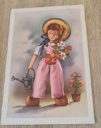 Meisje met gieter en bloemen - Rudolf Olsen, Verzamelen, Verzenden, Gelopen, Kinderen