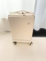 Witte Trolley Koffer met Wieltjes en Slot, Sieraden, Tassen en Uiterlijk, Koffers, Ophalen, Hard kunststof, Slot, Minder dan 50 cm