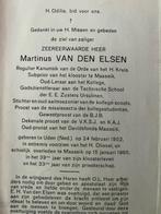 subprior vd Elsen 1902 Uden 1960 Maaseik, Verzamelen, Bidprentjes en Rouwkaarten, Ophalen of Verzenden, Bidprentje