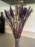 Glazen vaas met droogboeket., Ophalen of Verzenden, Zo goed als nieuw