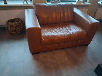 Lederland Loveseat Cognac Leer  beschikbaar voor biedingen