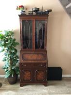 Vintage notenhouten secretaire kast, Antiek en Kunst, Ophalen