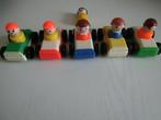 5 vintage Fisher Price autootjes met 6 poppetjes, Ophalen, Zo goed als nieuw, Auto of Voertuig