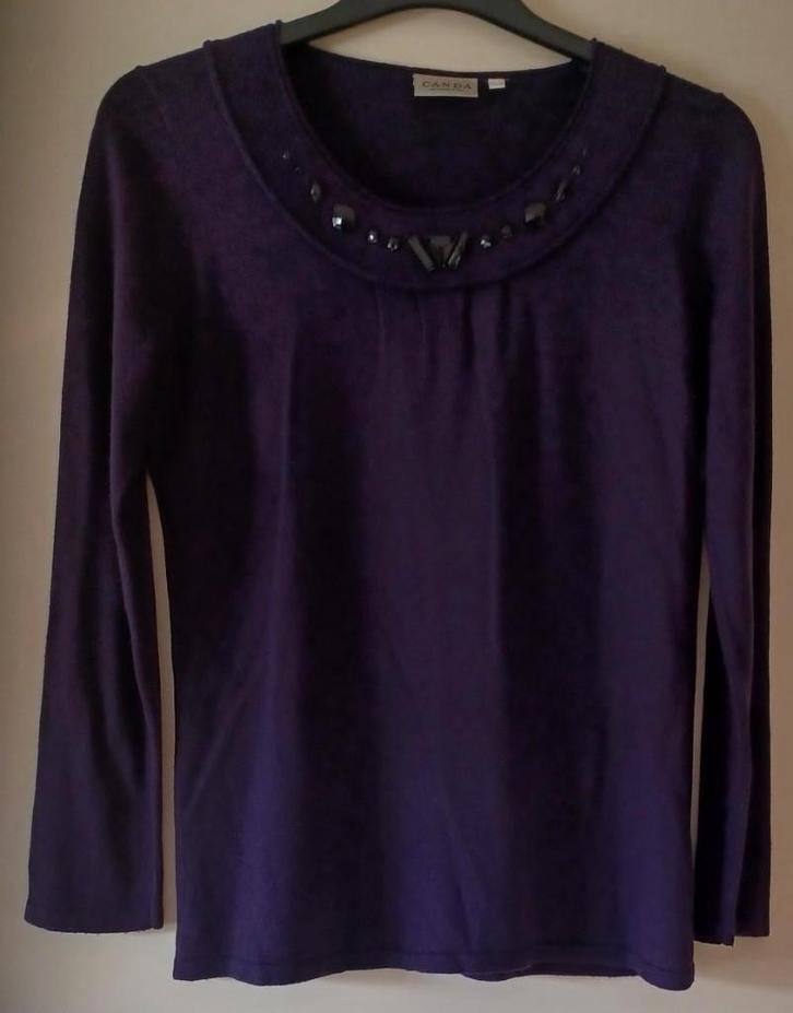 Dames Ajourpullover/Paars, Kleding | Dames, Truien en Vesten, Zo goed als nieuw, Maat 38/40 (M), Paars, Ophalen of Verzenden