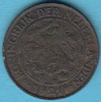 Nederland 1 cent 1921 Wilhelmina, Sch. 984 in munthouder, Postzegels en Munten, Munten | Nederland, Ophalen of Verzenden, Koningin Wilhelmina
