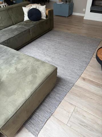 Blauw Grijs Katoenen wollen Kleed 190x280cm beschikbaar voor biedingen