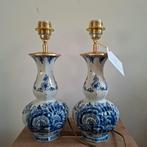 Set van 2 handgemaakte Delfts blauwe vaaslampen, Huis en Inrichting, Ophalen of Verzenden, Nieuw, Minder dan 50 cm