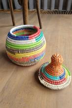afrikaanse opbergmandje multicolor handgemaakt in Senegal, Mand, Rond, Nieuw, Ophalen of Verzenden