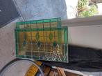 deur met glas in lood en 2 bovenlichtruitjes glas in lood, Ophalen, Gebruikt, 80 tot 120 cm, Glasplaat