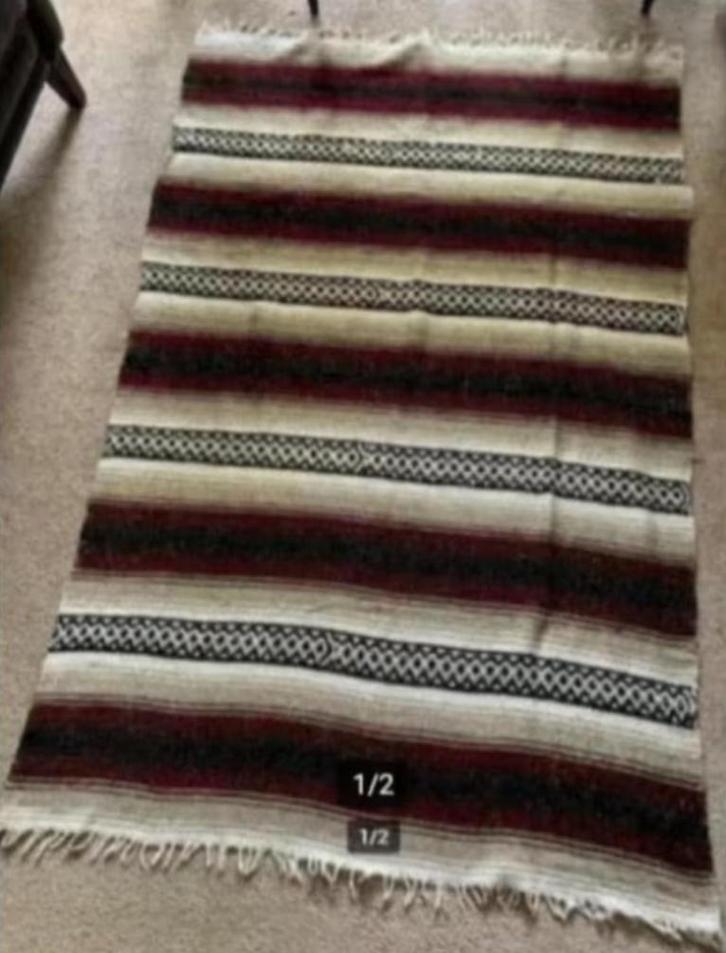 Vloerkleed, kleed, tapijt strepen bordeaux, zwart, beige wit, Huis en Inrichting, Stoffering | Tapijten en Kleden, Nieuw, 100 tot 150 cm