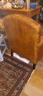 leren fauteuil, Huis en Inrichting, Fauteuils, Ophalen, Gebruikt, 50 tot 75 cm, Hout
