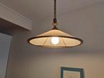 Vintage Hanglamp met Glazen Kap, Ophalen, 50 tot 75 cm, Vintage, Zo goed als nieuw