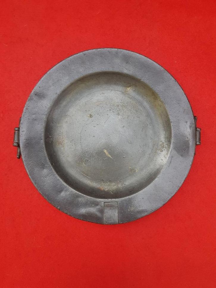 18e eeuws tinnen warmwater bord mooie patina, Antiek en Kunst, Antiek | Tin, Ophalen of Verzenden