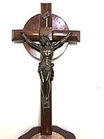 Kruis crucifix brons en hout 70 cm Groot Antiek 🙏😍💑🤗👌, Ophalen of Verzenden