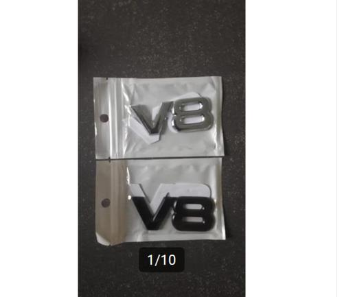 V8 chroom of zwart 3D sticker logo auto car / stickers auto, Verzamelen, Stickers, Nieuw, Auto of Motor, Ophalen of Verzenden