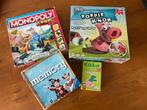 Spelletjes set Monopoly Jr., Poepie Knor, Memory & Kwartet, Ophalen, Gebruikt