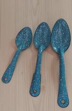 3x blauwe emaille lepel. Vintage., Antiek en Kunst, Antiek | Emaille, Ophalen of Verzenden