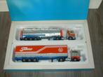 Volvo F89 & Scania LB-140 - Tekno 10 Years Set 1:50, Hobby en Vrije tijd, Modelauto's | 1:50, Tekno, Zo goed als nieuw, Tekno