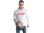Hoody Adams Wanna play? Wit / Rood, -, -, Ophalen of Verzenden, Adams
