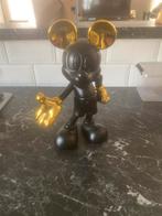 Mickey Mouse Beeld - Zwart & Goud, Ophalen, Zo goed als nieuw, Kunststof, Dierenbeeld