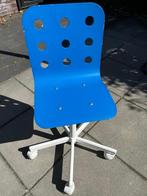 Kinder bureaustoel  blauw verstelbaar hout, Huis en Inrichting, Bureaustoelen, Ophalen, Zo goed als nieuw, Blauw, Bureaustoel