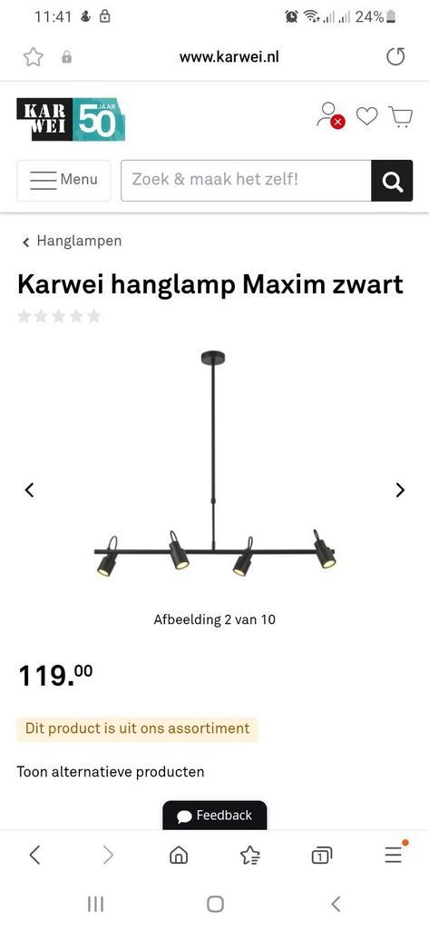 KaRWEI hanglamp Maxim, Huis en Inrichting, Lampen | Hanglampen, Zo goed als nieuw, Minder dan 50 cm, Ophalen of Verzenden