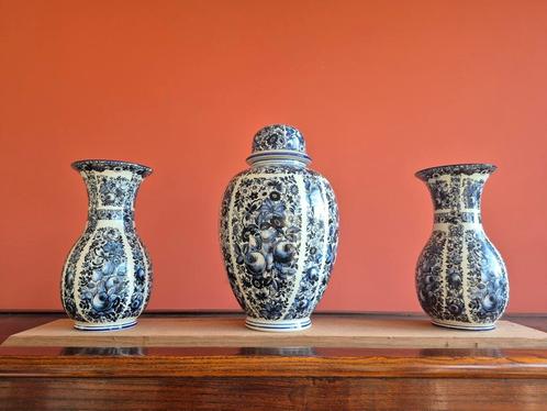 3 delft blauwe siervazen, Antiek en Kunst, Antiek | Vazen, Ophalen