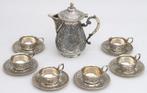 Antiek zilver Perzisch koffieservies ca 1900 Qajar dynasty, Antiek en Kunst, Antiek | Goud en Zilver, Ophalen, Zilver
