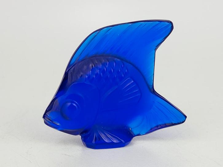 Lalique Kristallen Blauwe Vis (Poisson Angelfish), Sieraden, Tassen en Uiterlijk, Broches, Overige materialen, Blauw, Ophalen of Verzenden