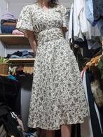 Vintage midi Bloemenjurk maat XS-S, Beige, Nieuw, Ophalen of Verzenden, Onbekend