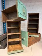 Oude lades antiek opbergkast, Ophalen of Verzenden