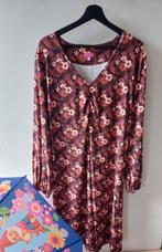 Tante Betsy bruin roze gebloemde jurk XXL 44/46 Nieuwstaat, Bruin, Maat 46/48 (XL) of groter, Ophalen of Verzenden, Zo goed als nieuw