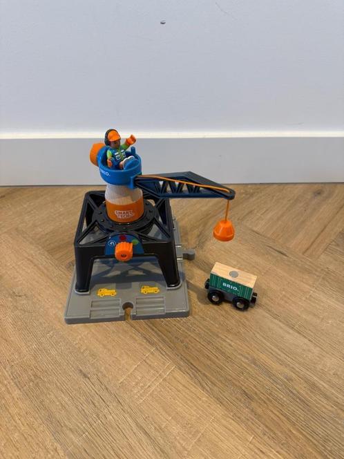 ZGAN Brio houten trein Smart Tech Containerkraan kraan 33962, Kinderen en Baby's, Speelgoed | Houten speelgoed, Zo goed als nieuw