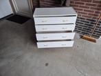 Witte ladekast met 4 laden gratis, Huis en Inrichting, Kasten | Ladekasten, Ophalen, Overige materialen, Gebruikt, 100 tot 150 cm