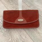 Vintage clutch wijnrood Gabrielle Paris suede, Ophalen of Verzenden, Gebruikt, Rood, Avondtasje