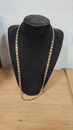 14 karaat twee kleuren gouden valkenoog ketting 62cm 5mm, Verzenden, Zo goed als nieuw, Goud, Goud